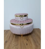 ÇEYİZSANDIĞI  Mdf Kapitone Söz Nişan Bohça Düğün Gelin Çeyiz Sandık Seti (Pembe)