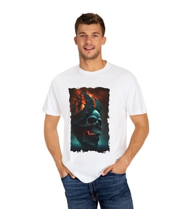 Karayip Korsanları Temalı Baskılı Erkek Oversize Tişört (Beyaz)