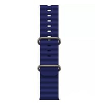 Apple Watch Ultra 49mm Uyumlu Ocean Kordon Silikon Kayış Okyanus Kordon (Lacivert)