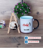 Avukat Kupa Bardak Beyaz ve Fotoğraflı Ahşap Anahtarlık Hediye (Model 9)