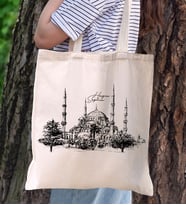 BK Gift İstanbul Tasarımlı Kanvas Bez Çanta, Baskılı Omuz Çantası, Alışveriş Çantası, Plaj Çantası, Arkadaşa Hediye (Model 14)