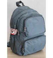 Nemo Bags Orta Boy Okul Çantası Laptop ve Seyahat Sırt Çantası Su Geçirmez Ayıcık Anahtarlık Hediyeli (Gri)