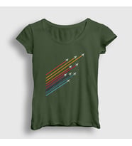 Presmono Kadın Beyaz Show Pilot Airplane Uçak T-Shirt 411642tt (Haki)