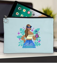BK Gİft Yaz Temalı-3 Tablet Çantası 30x21cm(12 Renk Seçeneği), Ipad Çantası, Baskılı Tablet Kılıfı (Açık Mavi)