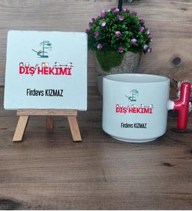 Diş Hekimi Hediye Seti Kupa Bardak T Kulplu ve Dekoratif Taş Diş Hekimleri Günü Hediyesi (Model 1)