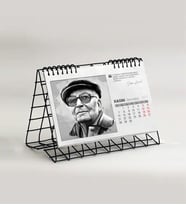 2027 Edebiyat Modern Masa Takvimi (Siyah Tel)