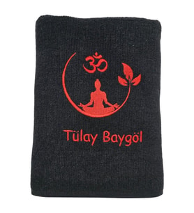 İsimli Yoga Temalı Antreman Havlusu 50x90 cm (Beyaz)