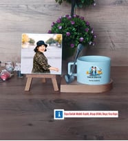 Temizlik Görevlisi Fotoğraflı Dekoratif Taş, Kupa Bardak Beyaz Hediye (Model 8)