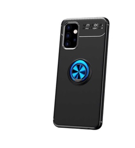 Samsung Galaxy A32 4G Kılıf Yüzüklü Magnetli Ravel Case (Siyah-Mavi)