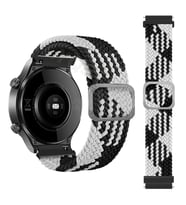 ​​Amazfit Pace GTR 2 2E Lite 47mm Kordon Örgü Kordon Örgü Tokalı Band (Siyah - Beyaz)