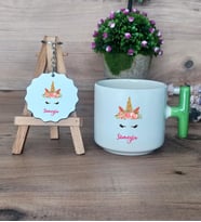 Unicorn Hediye Seti Kupa Bardak T Kulplu ve Anahtarlık Arkadaşa Kız Kardeşe Hediye (Model 8)