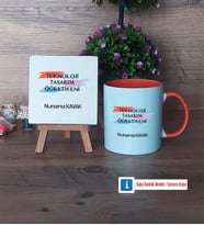 Teknoloji ve Tasarım Öğretmeni Dekoratif Taş, Kupa Bardak Kırmızı Hediye (Model 12)