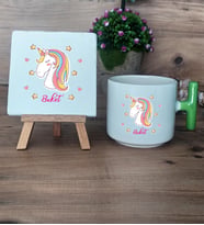 Unicorn Hediye Seti Kupa Bardak T Kulplu ve Dekoratif Taş Kadın Arkadaşa Doğum Günü Hediyesi (Model 8)