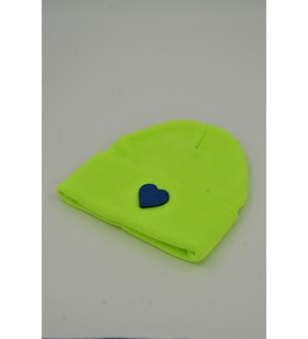 Moxxo Sevgililer Günü Özel Koleksiyonu Mavi Kalp Figürlü Lila Renk Unisex Erkek/Kadın Bere (Neon Sarı)