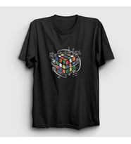 Presmono Unisex Beyaz Solving Rubiks Cube Rubik Kupu T-Shirt 340551tt (Siyah)