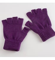 unisex ucu kesik yün elidiven (Mor)