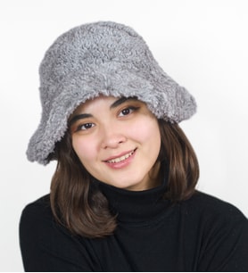 Peluş Bucket Şapka (Gri)