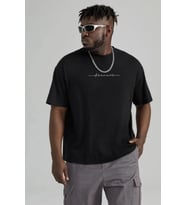 Erkek Dreamer Baskılı Oversize Tshirt (Siyah)