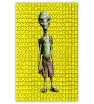 Cakapuzzle Cute Alien Puzzle Yapboz MDF (Ahşap) (500 Parça)