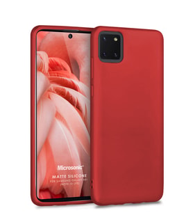 Microsonic Matte Silicone Samsung Galaxy Note 10 Lite Kılıf (Kırmızı)