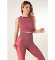 Miorre Seamless Kadın Kalın Askılı Crop (Kırmızı)