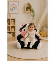İnek Peluş Bebek - Çocuk Koltuğu %100 Yerli (Siyah - Beyaz - Ten)