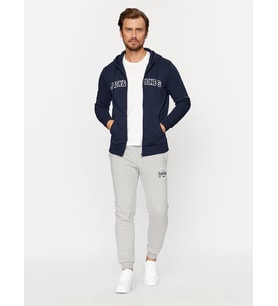 Jack & Jones Erkek Fermuarlı ve Kapüşonlu Sweatshirt - 12241567 (Lacivert)