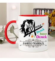 Anne Demek Hayat Demek Kupa Bardağı (Kırmızı)