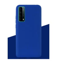 Huawei P Smart 2021 Kılıf Kamera Korumalı Silikon Rubber Arka Kapak (Lacivert)