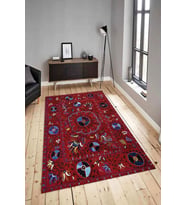 Dijital Baskılı Yıkanabilir Kaymaz Modern Renkli Salon Halısı Mutfak Halısı Yolluk ND-HY-868 (Bordo)