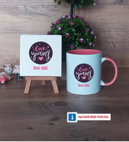 Love Yourself Dekoratif Taş, Kupa Bardak Kırmızı Hediye (Model 5)