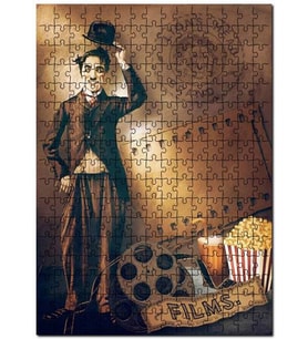 Cakapuzzle Charlie Chaplin Sinema Zamanı Görseli Puzzle Yapboz MDF (Ahşap) (1000 Parça)