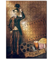 Cakapuzzle Charlie Chaplin Sinema Zamanı Görseli Puzzle Yapboz MDF (Ahşap) (1000 Parça)