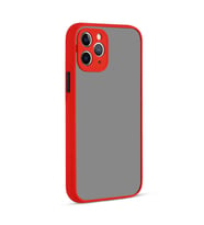 Apple iPhone 11 Pro Kılıf Zore Hux Düğme ve Kapak Zıt Renk Kılıf (Kırmızı)