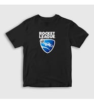 Presmono Unisex Çocuk Beyaz Logo Oyun Rocket League T-Shirt 491599tt (Siyah)