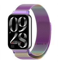 Sneezy Xiaomi Mi Band 8 Pro Uyumlu Woven Wire Tasarım Metal Hasır Kordon (Rainbow)