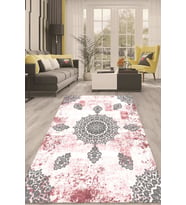 Dijital Kaymaz Taban Yıkanabilir Modern Renkli Salon Halısı Mutfak Halısı Yolluk ND-HT-1520 (Pudra Rengi)