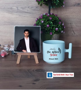 Din Kültürü Öğretmeni Fotoğraflı Dekoratif Taş, Kupa Bardak Beyaz Hediye (Model 12)