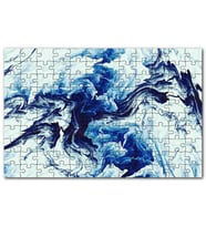 Cakapuzzle Karışan Mavi Beyaz Siyah Dalgalı Desenler Puzzle Yapboz MDF (Ahşap) (1000 Parça)
