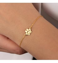 Unisex Pati Kişiye Özel İsimli Gümüş Bileklik (Rose)