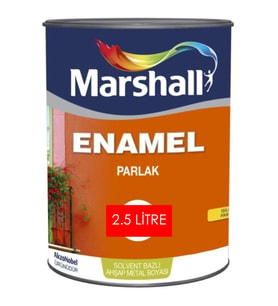MARSHALL ENAMEL SENTETİK BOYA PARLAK 2.5 LT METAL VE AHŞAP BOYASI YAĞLI BOYA (Gümüş Gri)