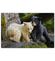 Cakapuzzle Ormanda Sarı Ve Siya Ayı Yavruları Görseli  Puzzle Yapboz MDF (Ahşap) (500 Parça)