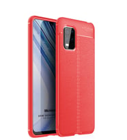 Xiaomi Mi 10 Lite Kılıf Deri Dokulu Silikon (Kırmızı)