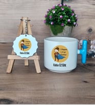 Kadın Öğretmene Hediye Hediye Seti Kupa Bardak T Kulplu ve Anahtarlık Öğretmenler Günü Hediyesi (Model 3)