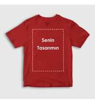 Presmono Unisex Çocuk Beyaz Kendin Tasarla Kişiye Özel T-Shirt 519471tt (Kırmızı)