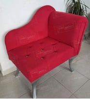Yeni Model Ters Kol Tekli Köşe Koltuğu Josefin Bench Gümüş Ayak (Kırmızı)