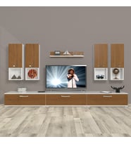 Decoraktiv Eko 8da Mdf Tv Ünitesi Tv Sehpası (Beyaz - Ceviz)
