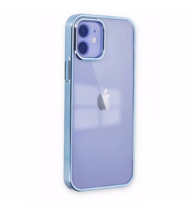 Uyumlu Model Apple iPhone 11 Kılıf Sararmaz Şeffaf Sert Fit Kapak (Mavi)
