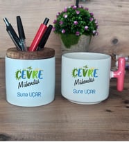Çevre Mühendisi Hediye Sepeti Kupa Bardak T Kulplu, Kalemlik Hediyeleri Mühendisler Günü Hediyesi (Model 4)