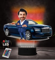 Doğum Günü Hediyesi,Sevgiliye Hediye, Kişiye Özel Fotoğraflı Üstü Açık Araba 3D Led Lamba (RGB)